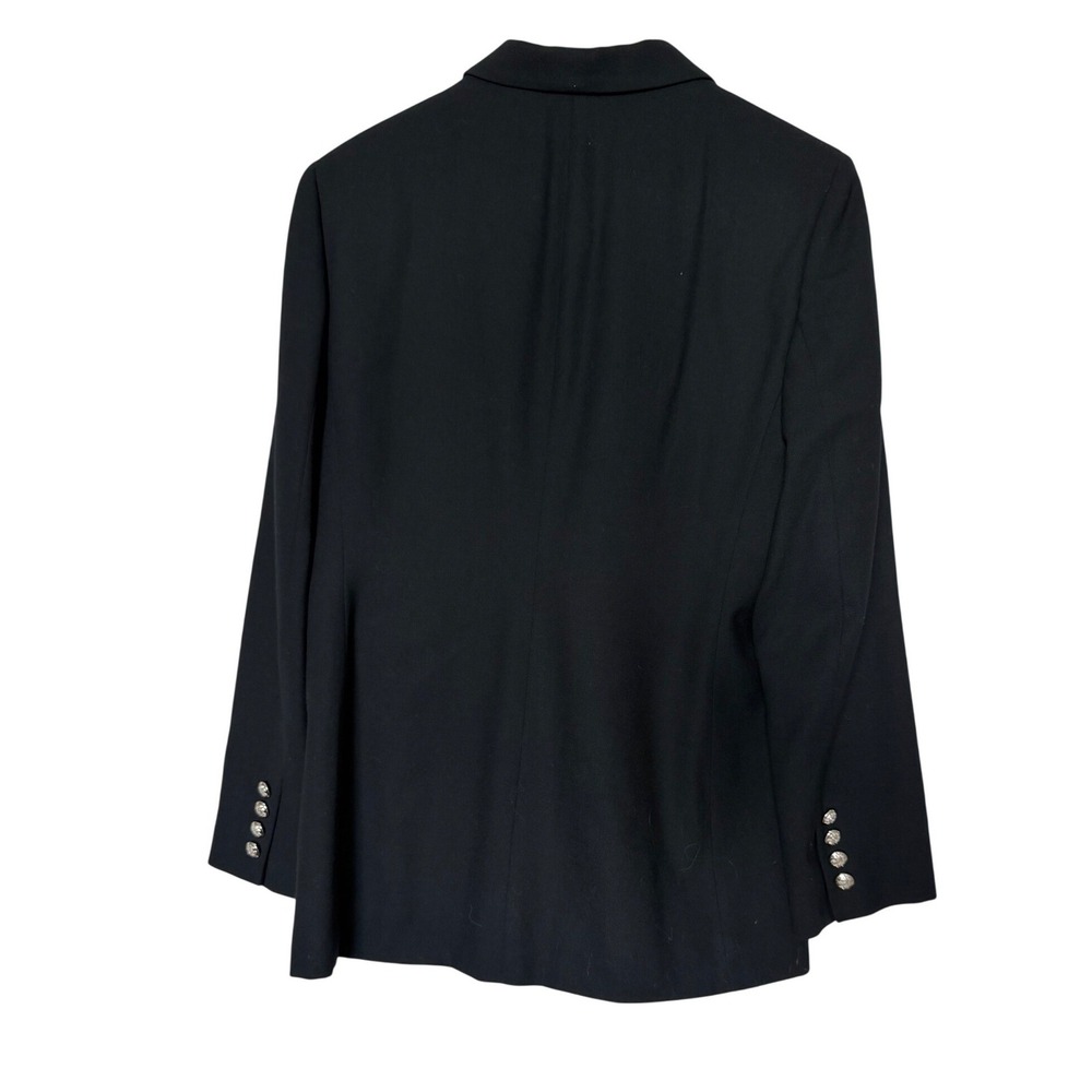 Lauren Ralph Lauren Wool Blazer Womens 8 Black Crest Patch EUC - Picture 2 of 5